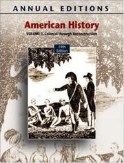 Cover of: Annual Editions: American History, Volume 1, 19/e (Annual Editions American History)