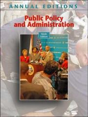 Cover of: Annual Editions: Public Policy and Administration, 9/e (Annual Editions : Public Administration) by Howard Balanoff