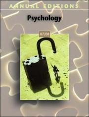 Cover of: Annual Editions: Psychology 07/08 (Annual Editions : Psychology) | Karen G Duffy