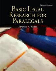 Cover of: Basic Legal Research for Paralegals by Ed Nolfi