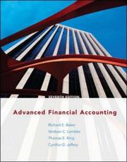 Cover of: Advanced Financial Accounting by Richard E Baker, Valdean C Lembke, Thomas E. King, Cynthia Jeffrey