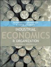 Cover of: Industrial Economics and Organisation