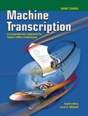Cover of: Machine transcription by Carol A. Mitchell