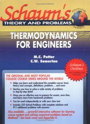 Thermodynamics for Engineers by Merle C. Potter, M. C. Potter, Craig W. Somerton