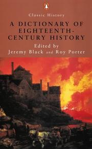 Cover of: A Dictionary of Eighteenth-century History (Penguin Classic History)