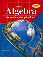 Cover of: Glencoe Algebra: Concepts and Applications, Volume 1, Student Edition
