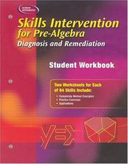 Cover of: Skills Intervention for Pre-Algebra: Diagnosis and Remediation, Student Workbook