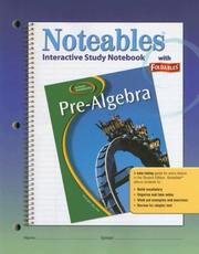 Cover of: Glencoe Pre-Algebra, Noteables: Interactive Study Notebook with Foldables (Noteables)