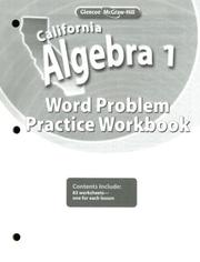 Cover of: California Algebra 1, Word Problems Practice Workbook | McGraw-Hill