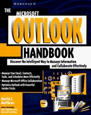 Cover of: The Microsoft Outlook handbook by Martin S. Matthews