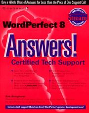 Cover of: WordPerfect 8 Answers! Certified Tech Support by Bob Bringhurst, Bob Bringhurst