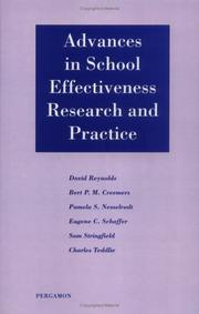 Cover of: Advances in school effectiveness research and practice by David Reynolds ... [et al.].