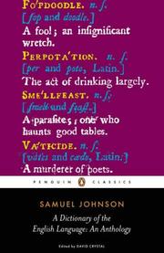 Cover of: A Dictionary of the English Language by Samuel Johnson undifferentiated, David Crystal