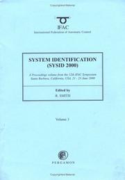 Cover of: System Identification (SYSID 2000) (IFAC Proceedings Volumes)