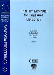 Cover of: Thin Film Materials for Large Area Electronics (European Materials Research Society Symposia Proceedings)