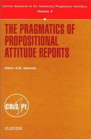 Cover of: The pragmatics of propositional attitude reports
