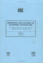 Cover of: Modeling and Control of Economic Systems 2001 by R. Neck