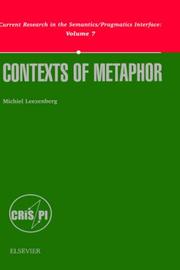 Cover of: Contexts of metaphor