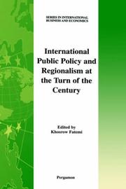 Cover of: International Public Policy and Regionalism at the Turn of the Century (Series in International Business and Economics)