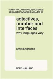 Adjectives, number and interfaces by Bouchard, Denis.