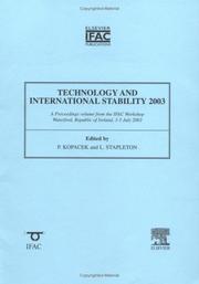 Cover of: Technology and International Stability 2003 (IPV - IFAC Proceedings Volume) | 