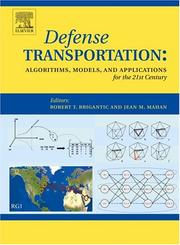 Cover of: Defense Transportation: Algorithms, Models and Applications for the 21st Century