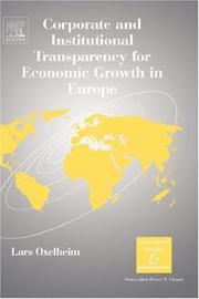 Cover of: Corporate and Institutional Transparency for Economic Growth in Europe, Volume 19 (International Business and Management)
