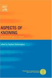 Cover of: Aspects of Knowing: Epistemological Essays (Perspectives on Cognitive Science)