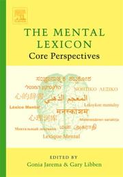 Cover of: The Mental Lexicon by Gonia Jarema, Gary Libben