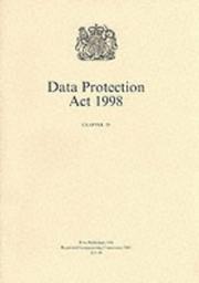 Cover of: Data Protection Act, 1998 (Public General Acts - Elizabeth II)