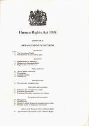 Cover of: Human Rights Act, 1998 (Public General Acts - Elizabeth II) by Great Britain. HMSO
