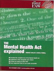 Cover of: The Mental Health Act Explained (Point of Law)