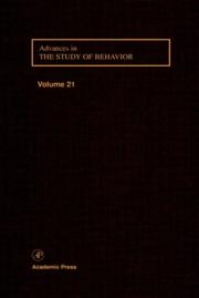 Cover of: Advances in the Study of Behavior, Volume 21 | 