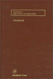Cover of: Advances in the Study of Behavior, Volume 28 (Advances in the Study of Behavior)