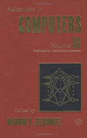 Cover of: Advances in Computers, Volume 53: Emphasizing Distributed Systems (Advances in Computers)