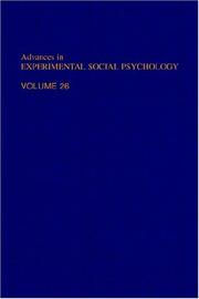 Cover of: Advances in Experimental Social Psychology, Volume 26 (Advances in Experimental Social Psychology) by Mark P. Zanna