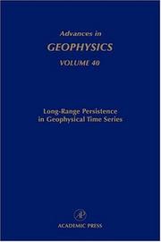 Cover of: Long-Range Persistence in Geophysical Time Series, Volume 40 (Advances in Geophysics)