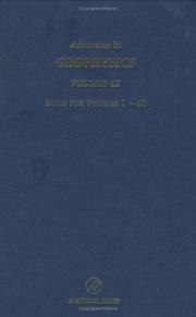 Cover of: Index for Volumes 1-41, Volume 42 (Advances in Geophysics)