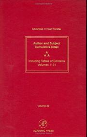 Cover of: Cumulative Index, Volumes 1-31, Volume 32: Cumulative Subject and Author Indexes and Tables of Contents for Volumes 1-31 (Advances in Heat Transfer)