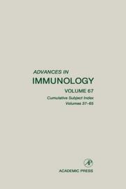 Cover of: Cumulative Subject Index, Volumes 37-65, Volume 67 (Advances in Immunology)
