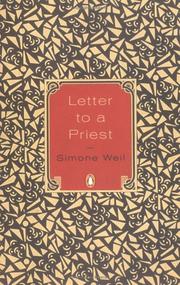 Cover of: Letter to a priest by Simone Weil