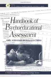 Cover of: Handbook of Psychoeducational Assessment: Ability, Achievement, and Behavior in Children (Educational Psychology)