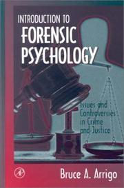 Cover of: Introduction to Forensic Psychology by Bruce A. Arrigo