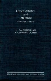 Cover of: Order Statistics & Inference | N. Balakrishnan