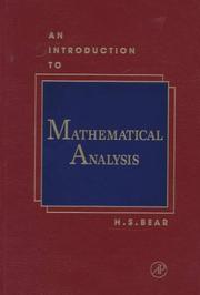 Cover of: An introduction to mathematical analysis by H. S. Bear