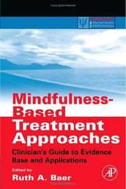 Cover of: Mindfulness-based treatment approaches by edited by Ruth A. Baer.