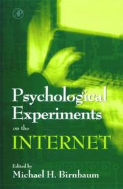 Cover of: Psychological Experiments on the Internet