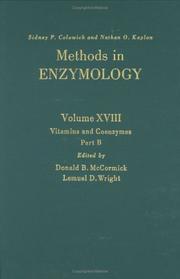 Cover of: Vitamins and Coenzymes, Part B, Volume 18B: Volume 18B: Vitamins and Coenzymes (Part B)