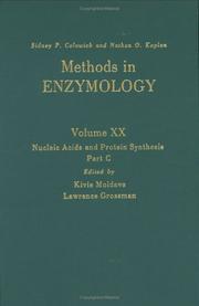 Cover of: Nucleic Acids and Protein Synthesis, Part C, Volume 20: Volume 20: Nucleic Acids and Protein Synthesis Part C (Nucleic Acids & Protein Synthesis)