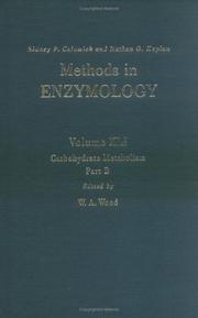 Cover of: Carbohydrate Metabolism, Part B, Volume 41: Volume 41 by Willis A. Wood, Nathan P. Colowick, Nathan P. Kaplan